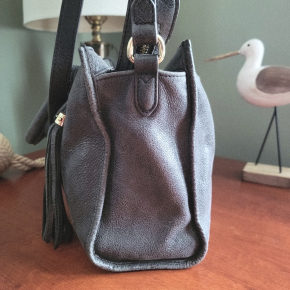 Aimee Kestenberg Heston Satchel Charcoal Gray Washed Nubuck Leather Bag - Picture 6 of 15